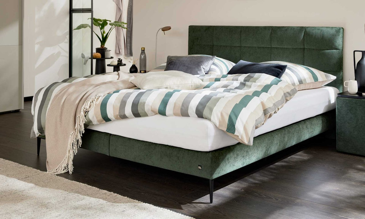 Boxspringbett Serie 1425 in Moosgrün