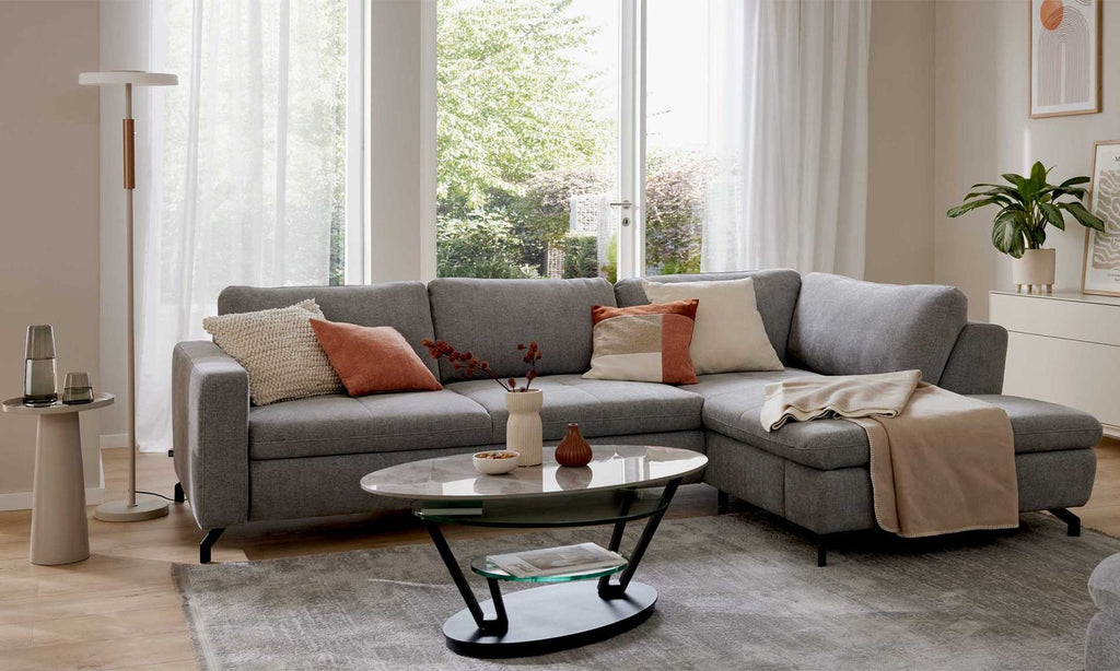 Interliving Serie 4451 – Ecksofa Stoff Grau