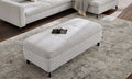 Interliving Serie 4451 – XXL Polsterhocker Stoff Ecru