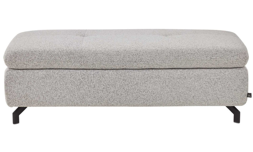 Interliving Serie 4451 – XXL Polsterhocker Stoff Ecru