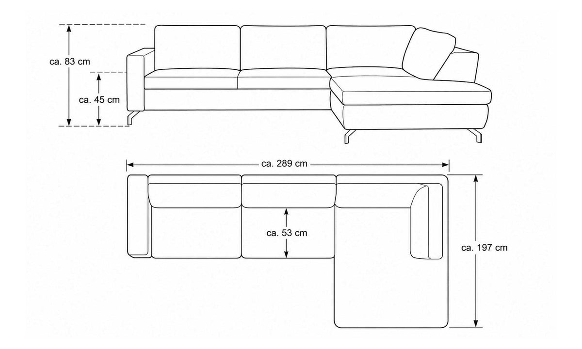 Interliving Serie 4451 – Ecksofa Stoff Ecru