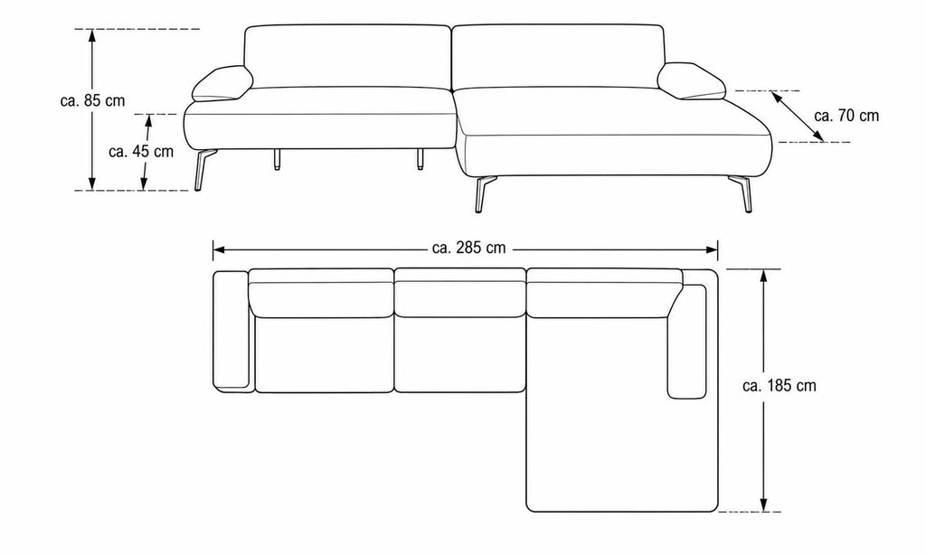 Interliving Serie 4306 – Ecksofa Stoff Hell