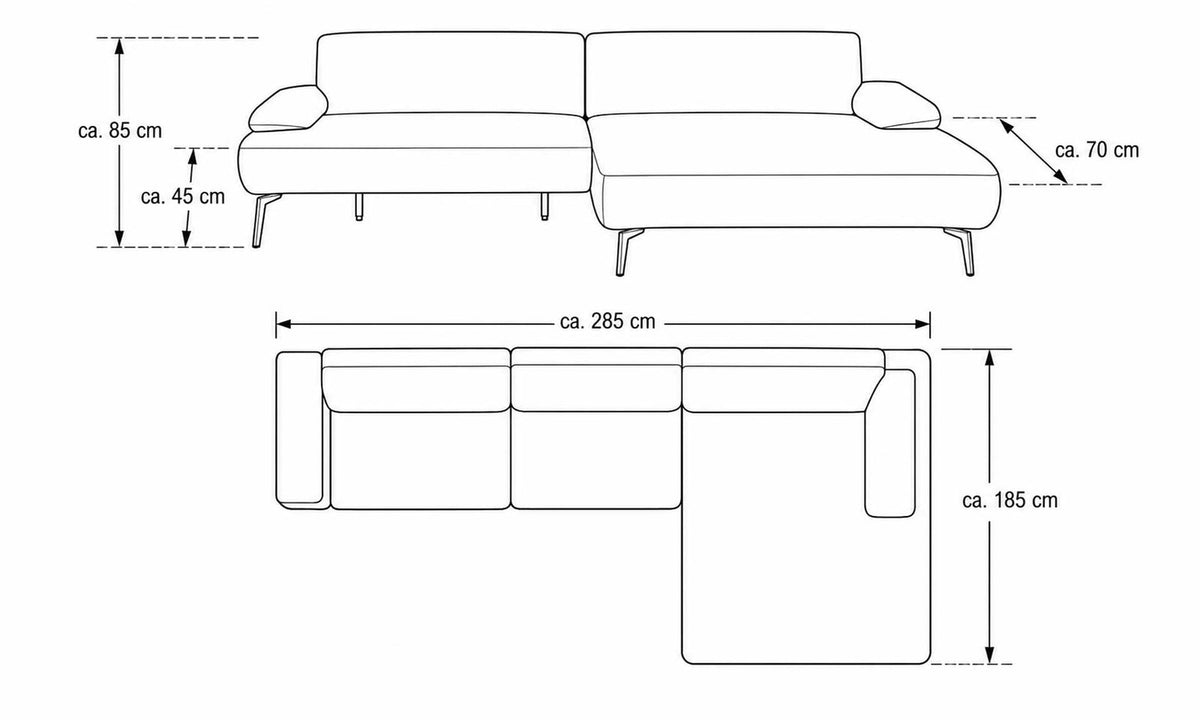 Interliving Serie 4306 – Ecksofa Stoff Hell