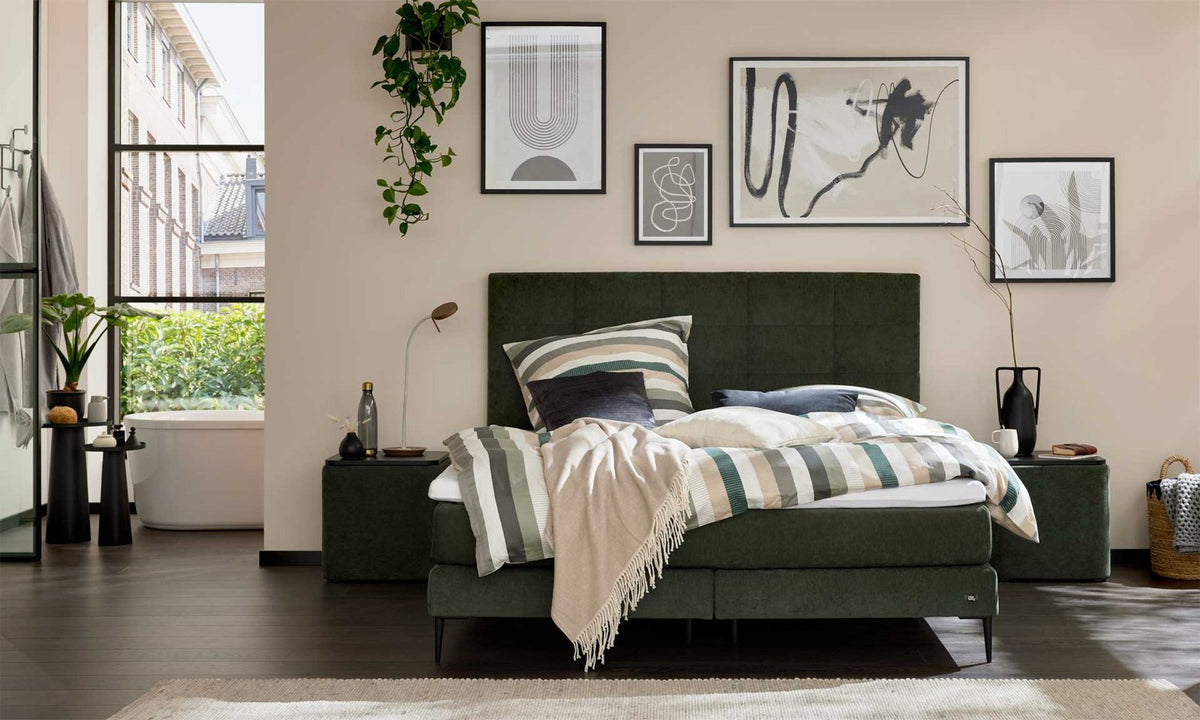 Boxspringbett Serie 1425 Moosgrün Ansicht
