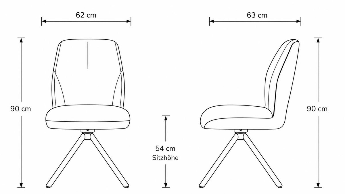 Grauer Esszimmerstuhl mit Lederbezug im Sitz und Cord-Rücken, kombiniert mit schwarzen Metallbeinen