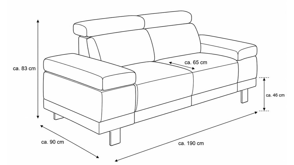 Interliving Serie 4252 – Zweisitzer-Sofa Stahlgrau