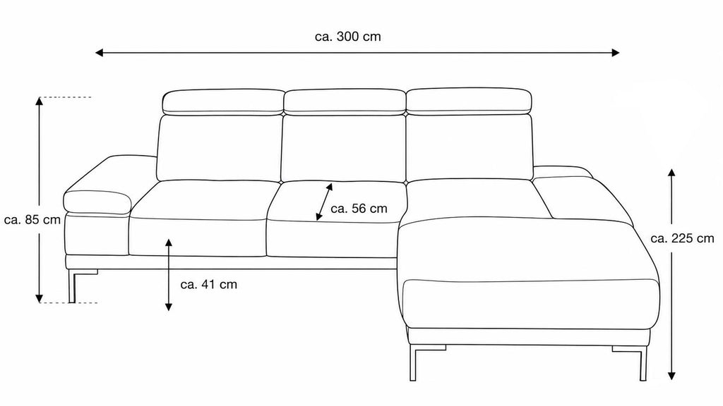 Interliving Serie 4251 – Ecksofa Platingrau