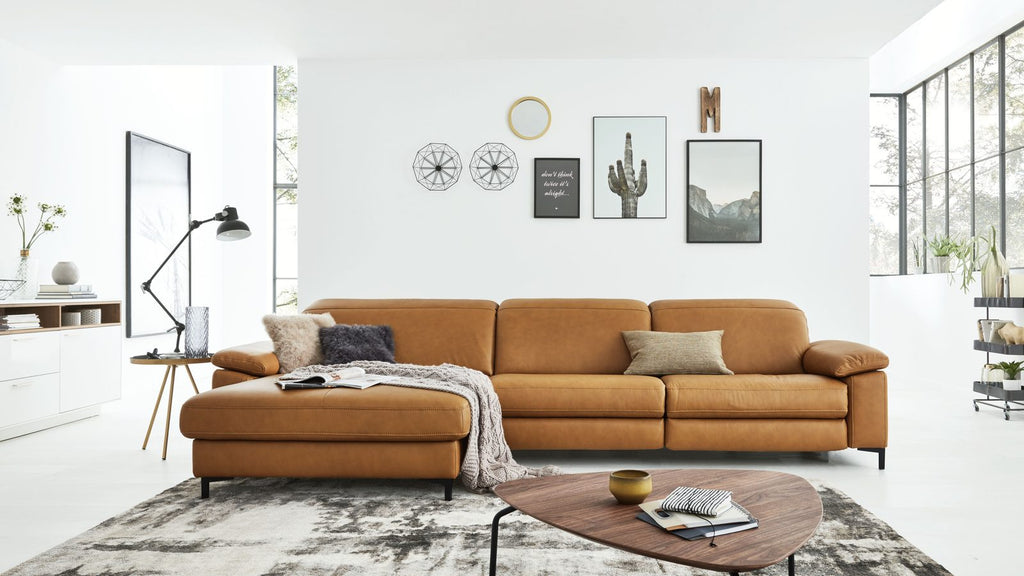 Interliving Serie 4054 – Ecksofa Leder Kurkuma