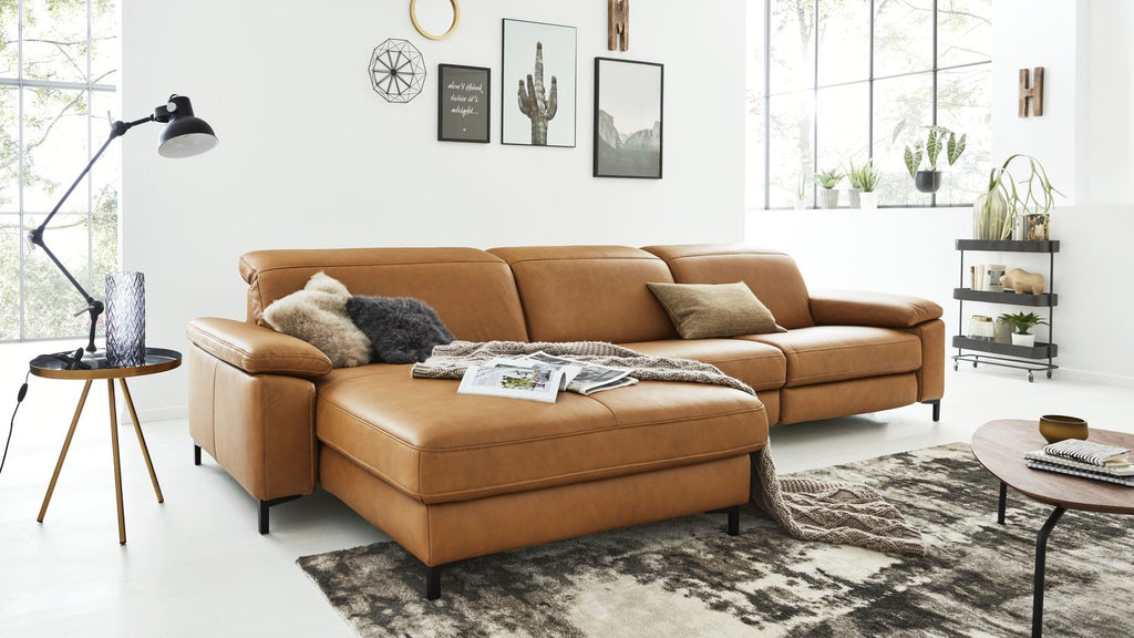 Interliving Serie 4054 – Ecksofa Leder Kurkuma