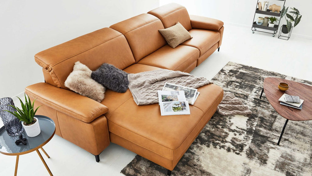 Interliving Serie 4054 – Ecksofa Leder Kurkuma