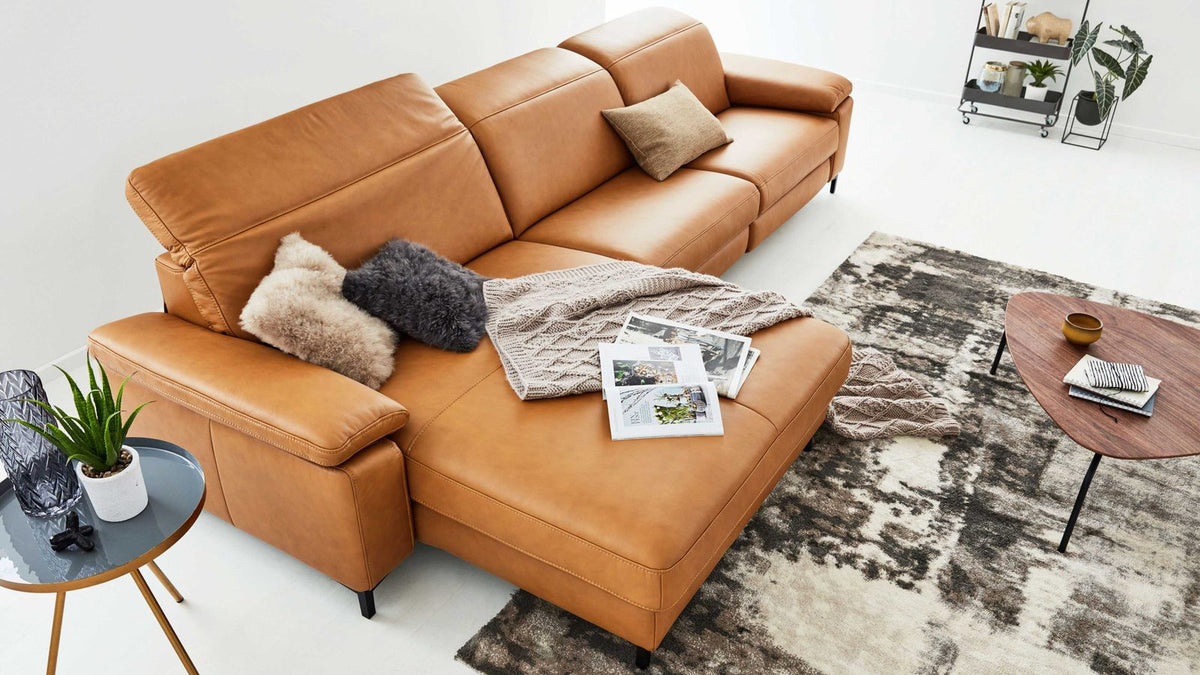 Interliving Serie 4054 – Ecksofa Leder Kurkuma