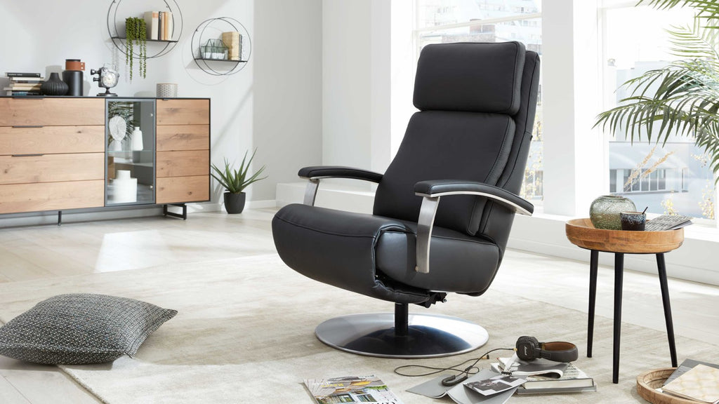 Relaxsessel Leder Anthrazit