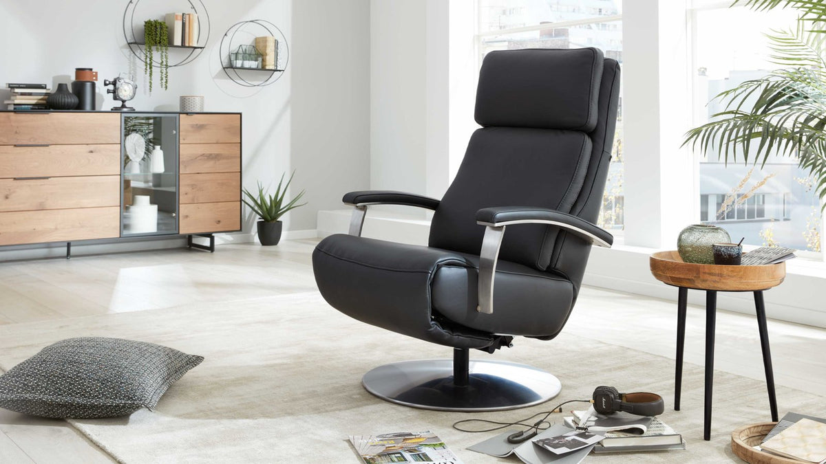Relaxsessel Leder Anthrazit