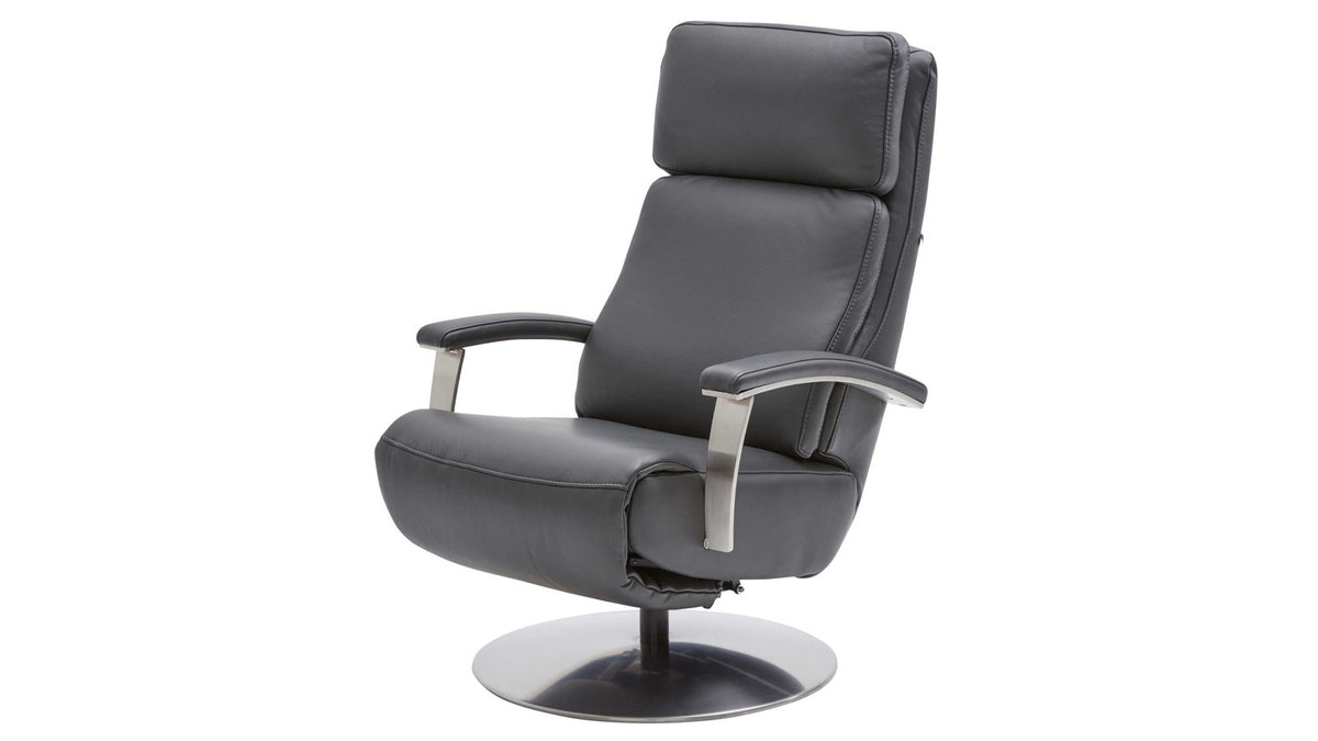 Relaxsessel Leder Anthrazit