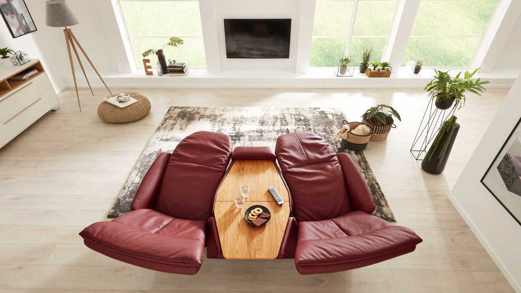 Interliving Serie 4210 – Trapezsofa 3-Sitzer Leder Rot