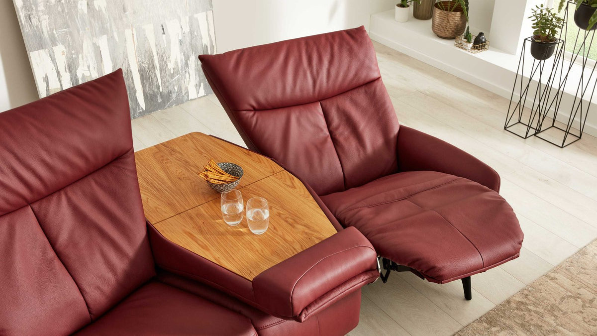 Interliving Serie 4210 – Trapezsofa 3-Sitzer Leder Rot