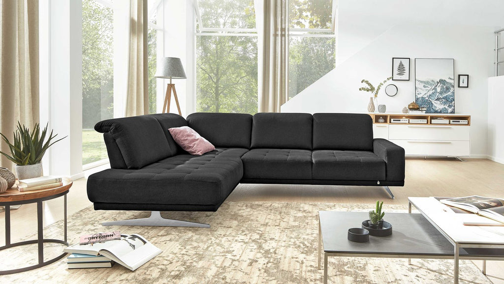 Interliving Serie 4250 – Ecksofa Stoff Schwarz