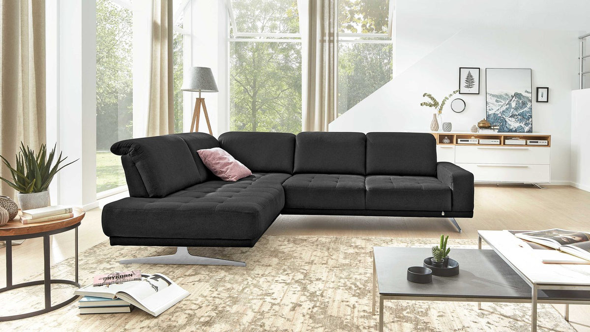 Interliving Serie 4250 – Ecksofa Stoff Schwarz