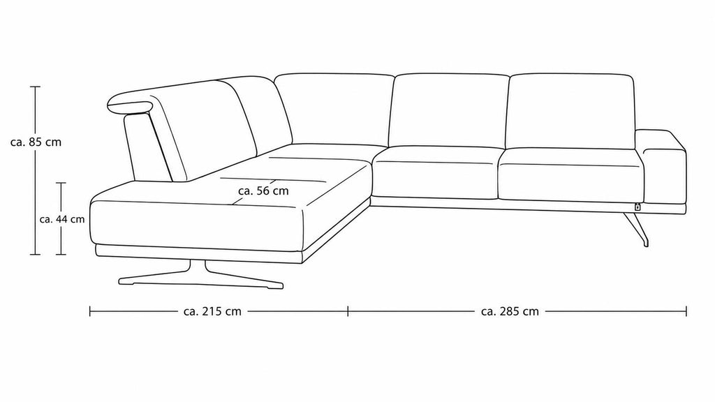 Interliving Serie 4250 – Ecksofa Stoff Schwarz