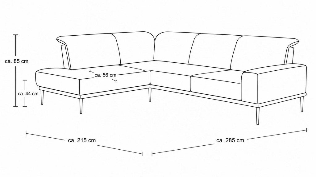 Interliving Serie 4250 – Ecksofa Stoff Dunkelbraun