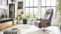 Relaxsessel Leder Hellgrau