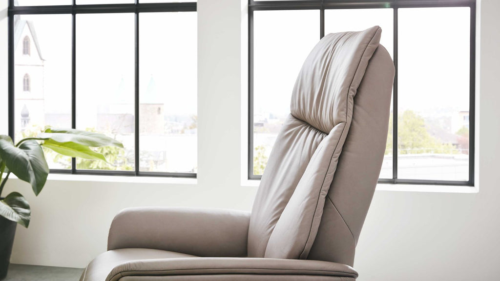 Relaxsessel Leder Hellgrau