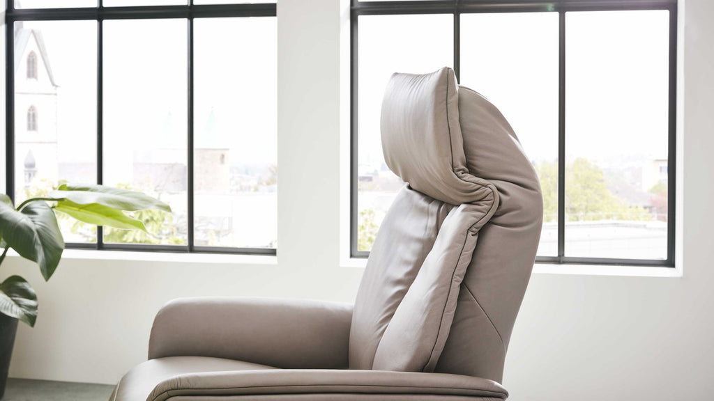 Relaxsessel Leder Hellgrau