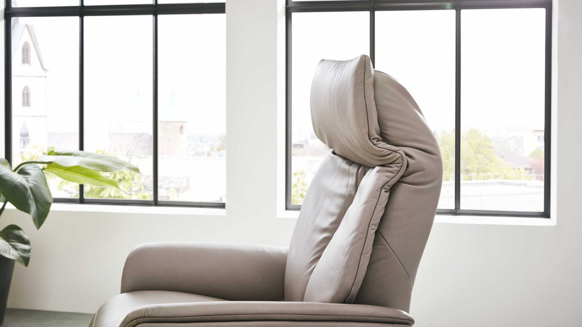 Relaxsessel Leder Hellgrau