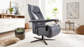 Relaxsessel Leder Blau/Grau