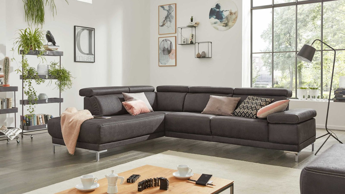 Interliving Serie 4252 – Ecksofa Stoff Dunkelgrau