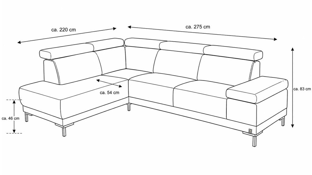 Interliving Serie 4252 – Ecksofa Stoff Dunkelgrau