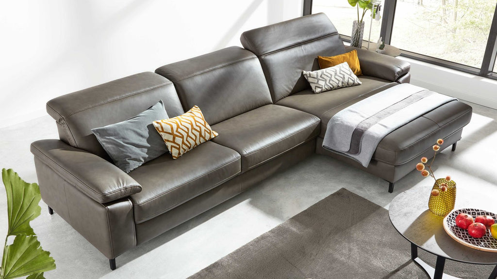Interliving Serie 4054 – Ecksofa Leder Dunkelgrau