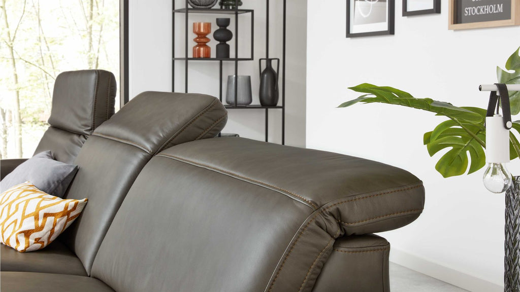 Interliving Serie 4054 – Ecksofa Leder Dunkelgrau