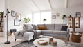 Interliving Serie 4400 – Ecksofa Stoff Hellgrau