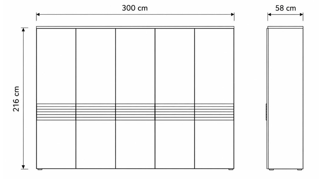 Schlafzimmer in Champagner und Eiche Bianco mit Polsterbett und Kleiderschrank