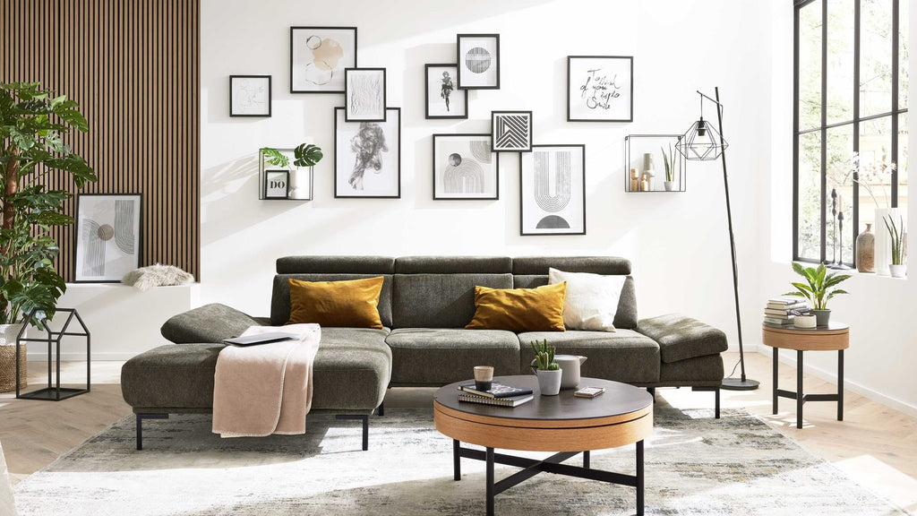 Interliving Serie 4254 – Ecksofa Stoff Jagdgrün