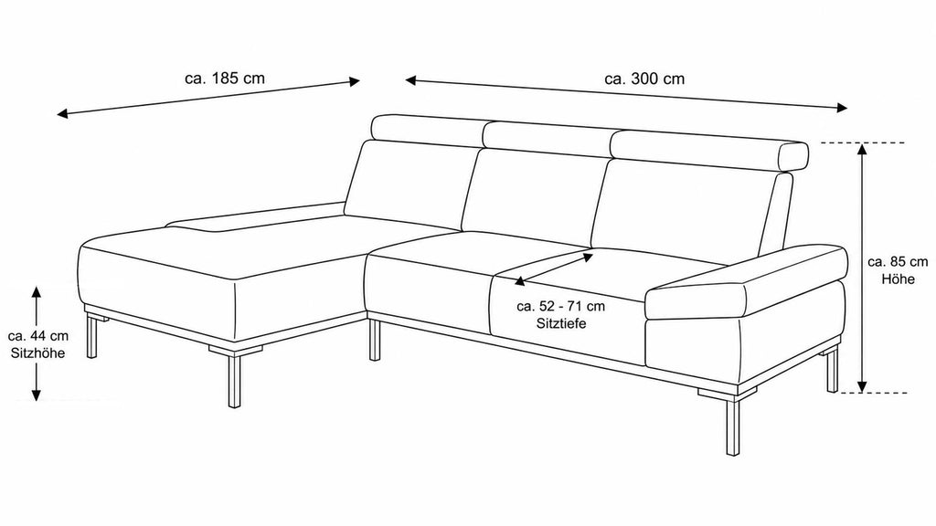 Interliving Serie 4254 – Ecksofa Stoff Jagdgrün