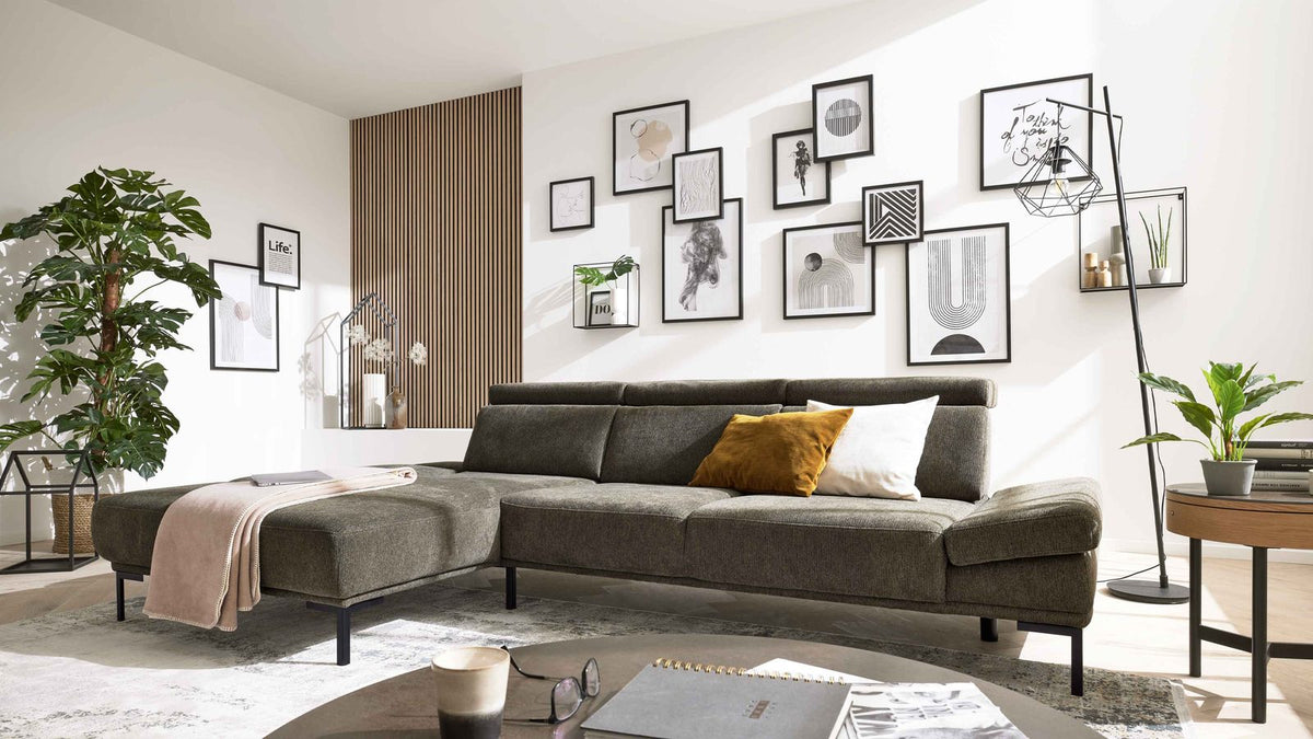 Interliving Serie 4254 – Ecksofa Stoff Jagdgrün