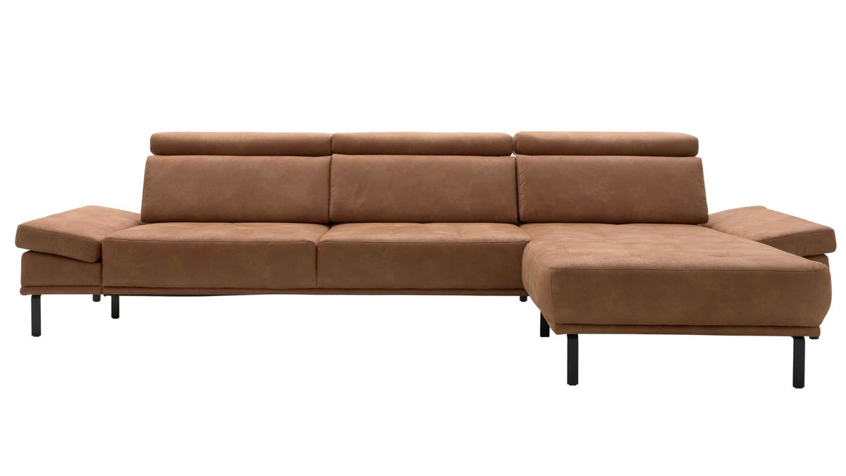 Interliving Serie 4254 – Ecksofa Mikrofaser Cognac