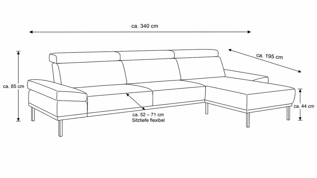 Interliving Serie 4254 – Ecksofa Mikrofaser Cognac