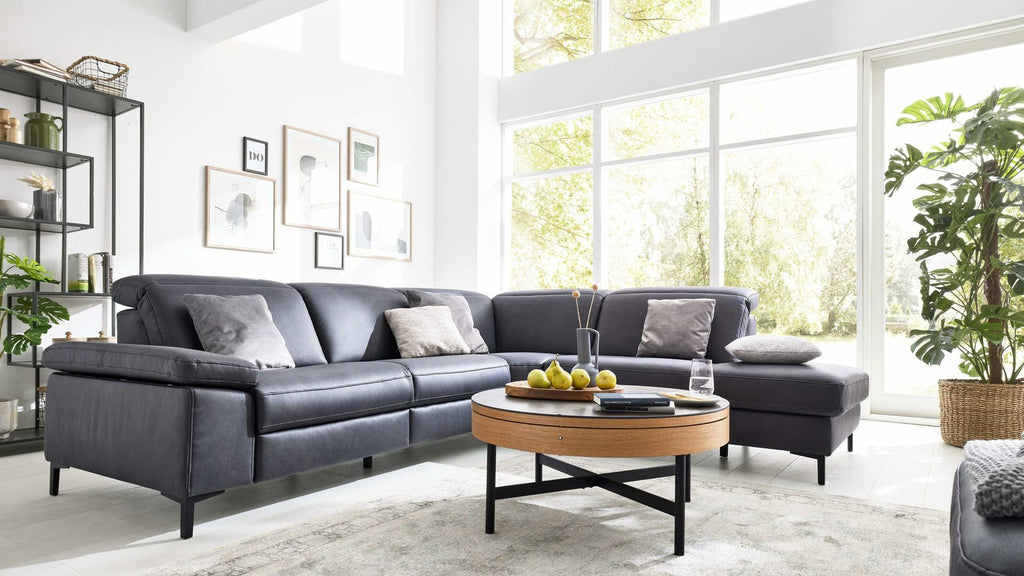 Interliving Serie 4064 – Ecksofa Microfaser Graphit