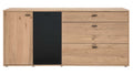 Interliving Sideboard Eichefurnier Schwarzglas