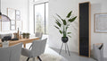 Interliving Vitrine Schwarzglas und Eichefurnier