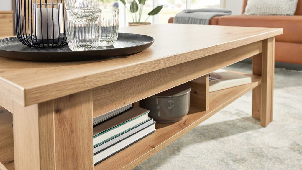 Interliving Couchtisch Serie 2110 in Alteiche mit offenem Ablagefach