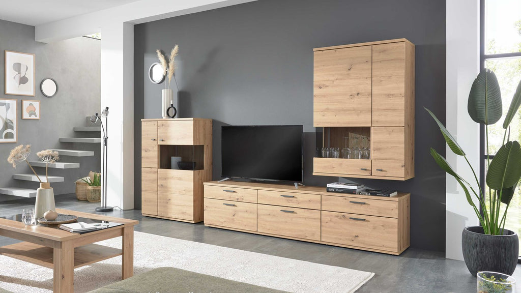 Interliving Wohnwand mit TV-Lowboard und Hängeschränken