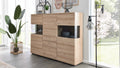 Interliving Highboard mit Glaseinsätzen