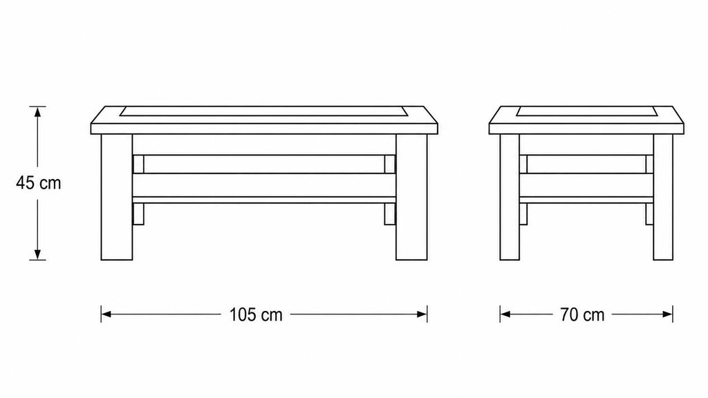 Interliving Couchtisch Serie 2110 in Naturbuche mit Glasauflage