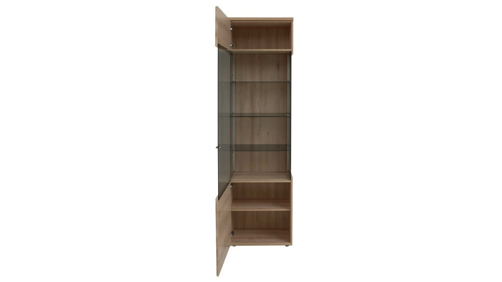 Interliving Wohnwand Serie 2110 in Naturbuche Dekor mit Vitrine