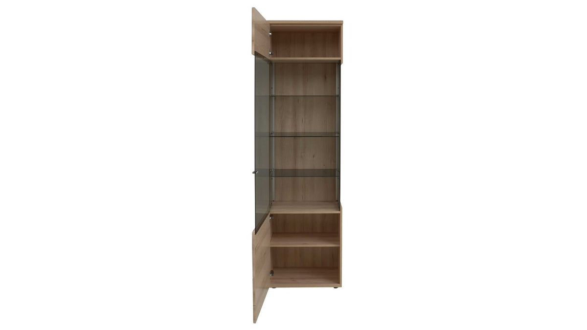 Interliving Wohnwand Serie 2110 in Naturbuche Dekor mit Vitrine
