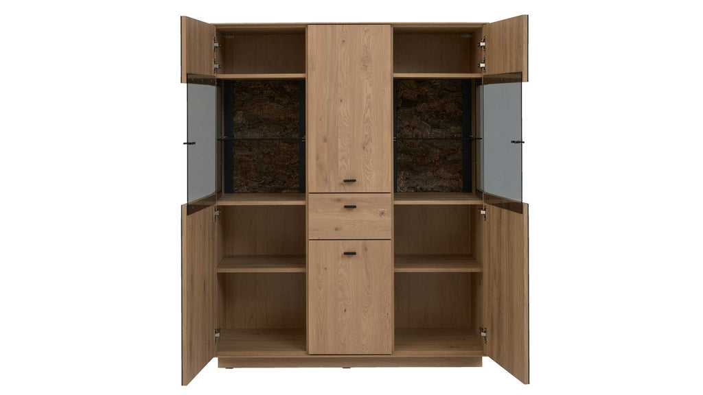 Interliving Highboard Serie 2025 in Wildeiche mit Türen und Schubladen